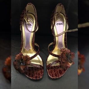 Dark Brown Print Sandal